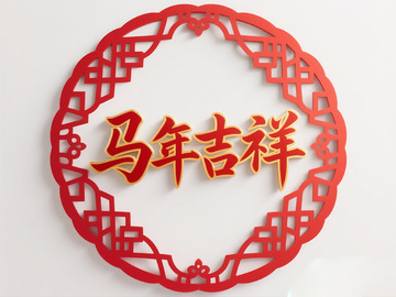 马年吉祥剪纸装饰