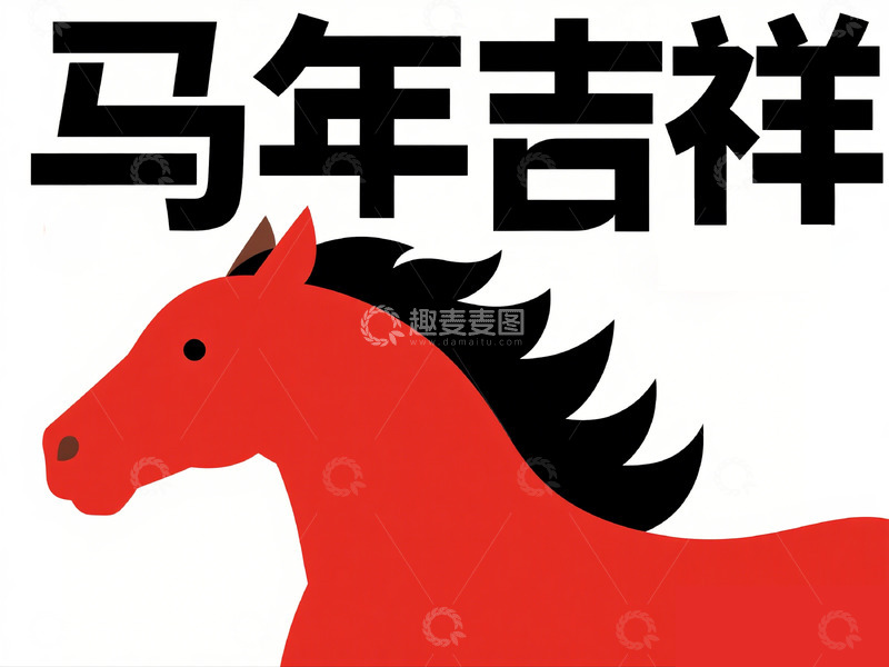 高清大图下载【趣麦麦图】马年吉祥图案设计