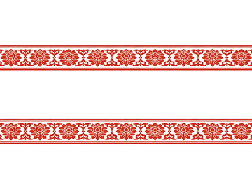 红色花纹边框装饰图案