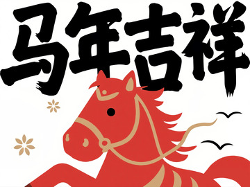 马年吉祥喜庆插画