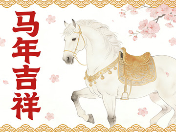 马年吉祥骏马图