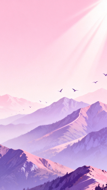 粉紫山脉诗意氛围2