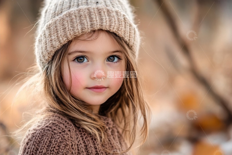 高清大图下载【趣麦麦图】带着帽子的可爱外国小孩