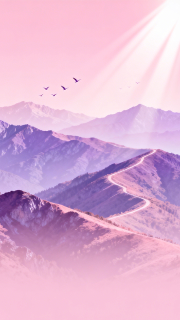粉紫山脉诗意氛围1