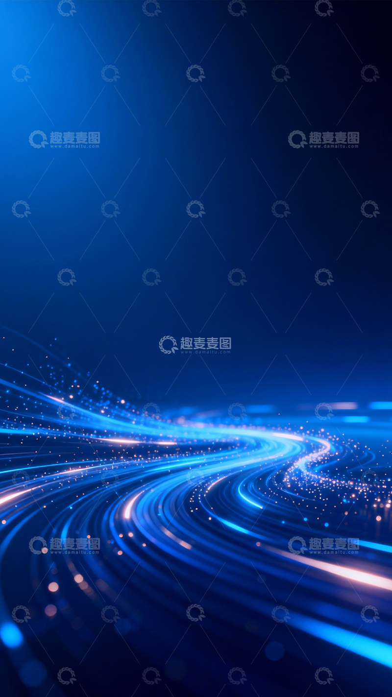 高清大图下载【趣麦麦图】蓝金光轨动感科技3