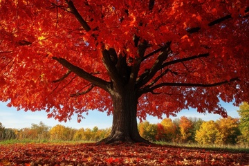 户外生长的一颗巨大枫树