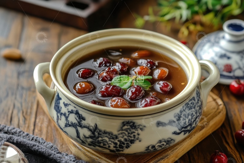 高清大图下载【趣麦麦图】美味的蜂蜜红枣汤