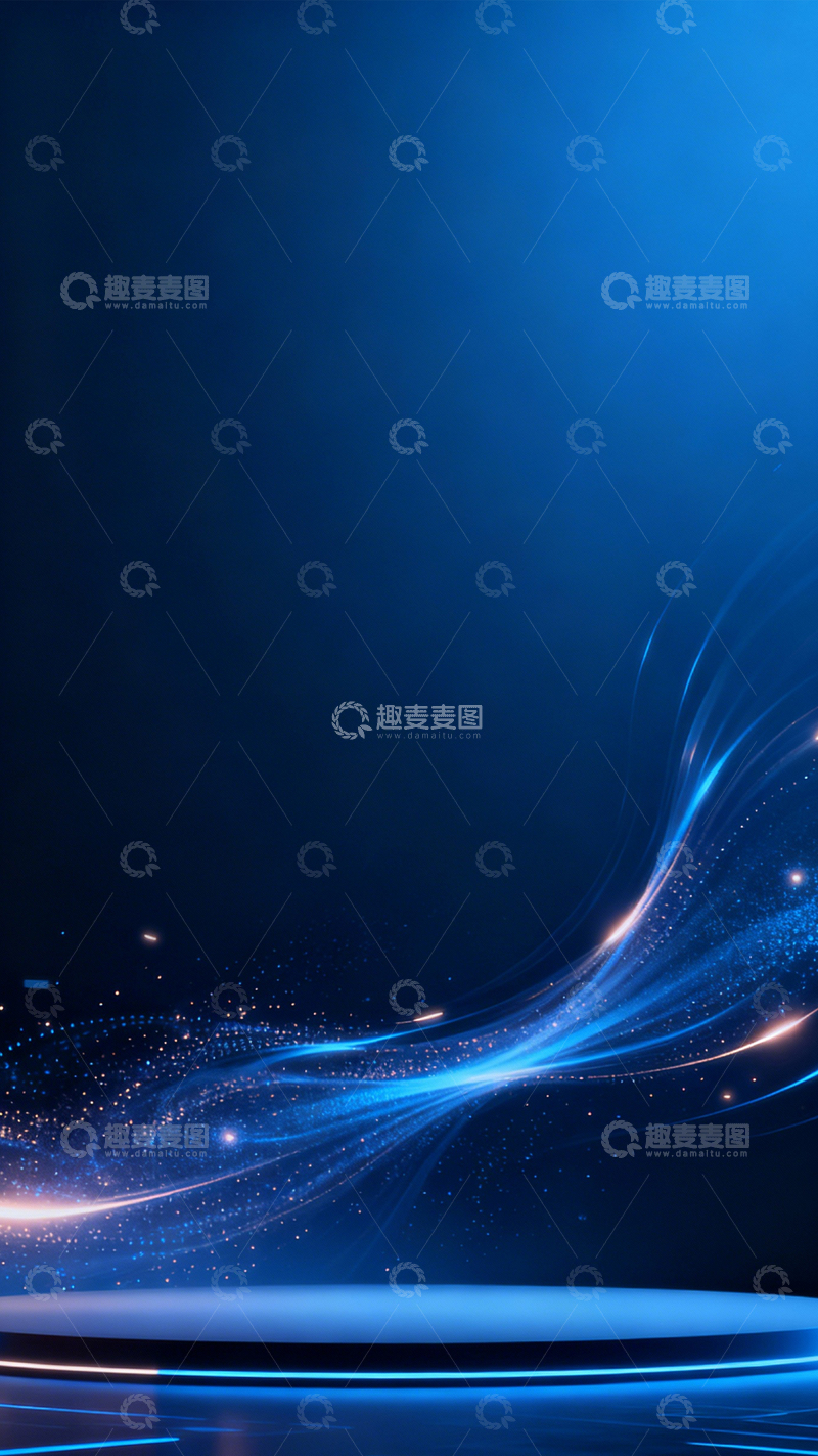 高清大图下载【趣麦麦图】蓝金光轨动感科技2