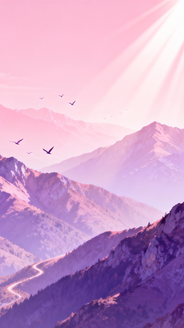粉紫山脉诗意氛围3