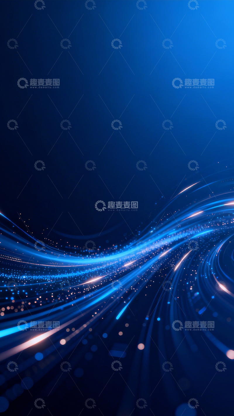 高清大图下载【趣麦麦图】蓝金光轨动感科技1