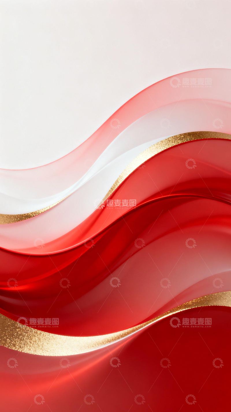 高清大图下载【趣麦麦图】红白金浪奢华质感1