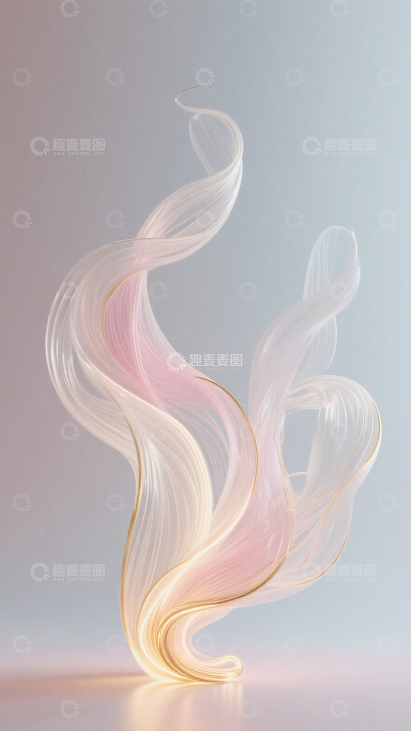 高清大图下载【趣麦麦图】粉白流体温柔质感