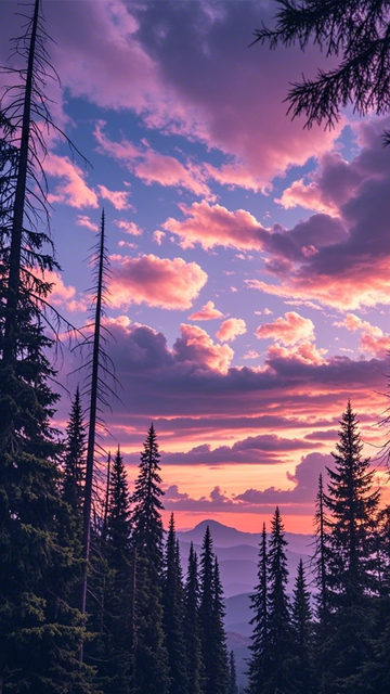 粉紫晚霞森林诗意3