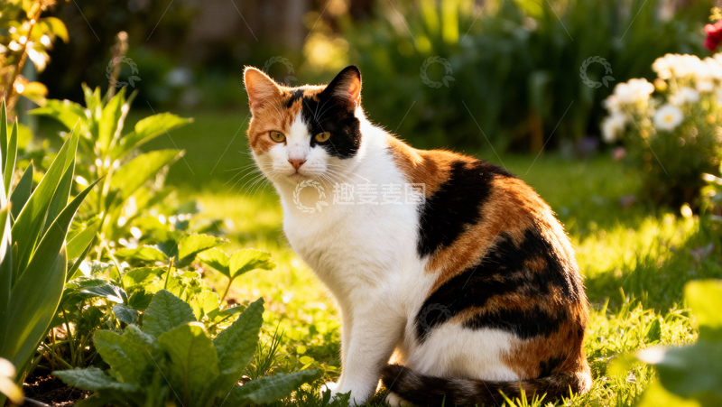 高清大图下载【趣麦麦图】可爱三花猫003