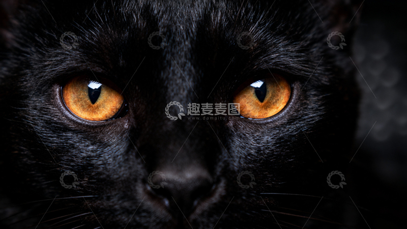 高清大图下载【趣麦麦图】可爱黑猫001