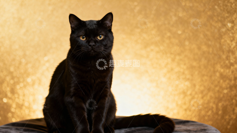 高清大图下载【趣麦麦图】可爱黑猫004