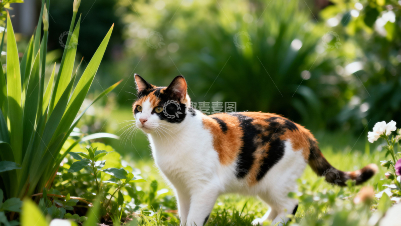 高清大图下载【趣麦麦图】可爱三花猫004