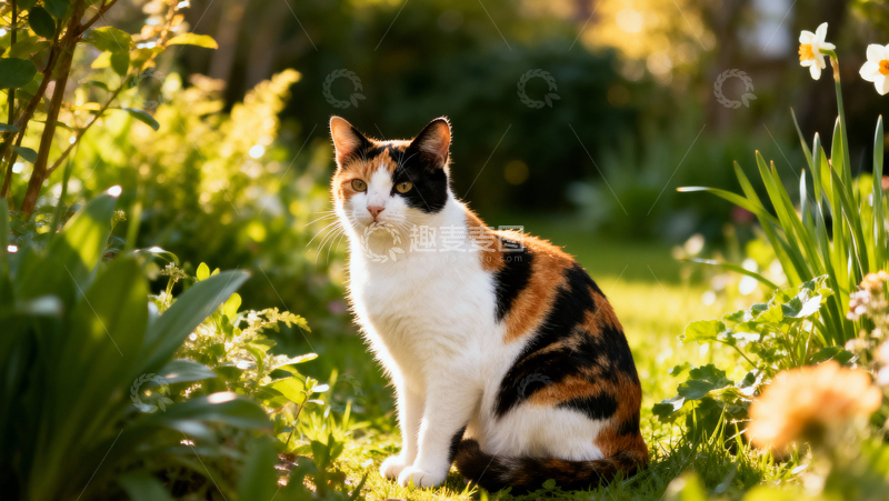 高清大图下载【趣麦麦图】可爱三花猫008