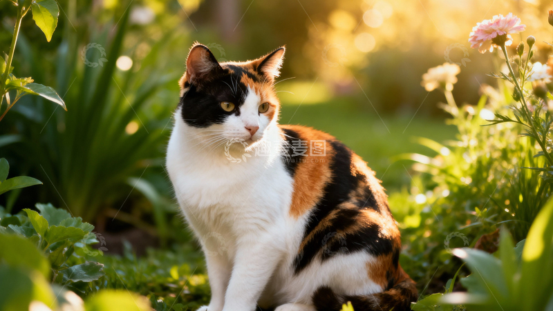 高清大图下载【趣麦麦图】可爱三花猫001