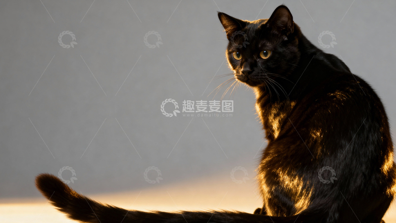 高清大图下载【趣麦麦图】可爱黑猫010