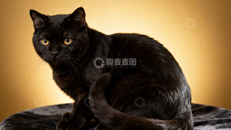 高清大图下载【趣麦麦图】可爱黑猫016