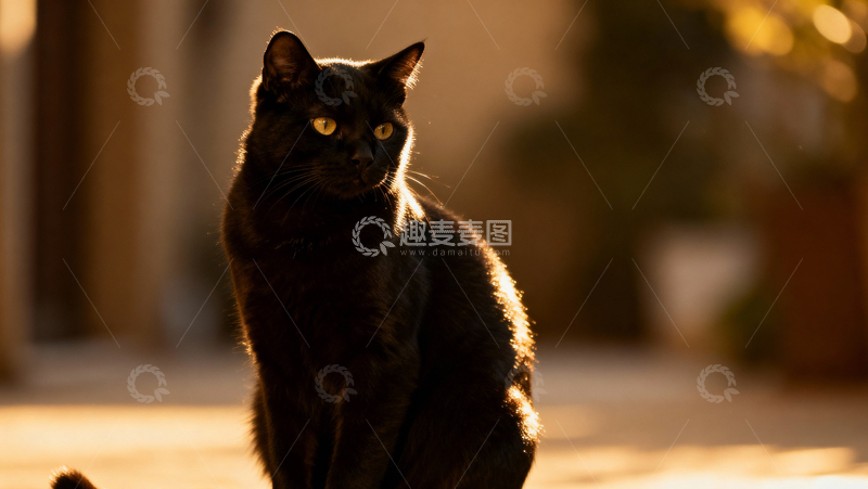 高清大图下载【趣麦麦图】可爱黑猫021