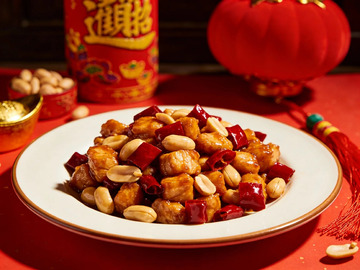 春节喜气宫保鸡丁美食摄影