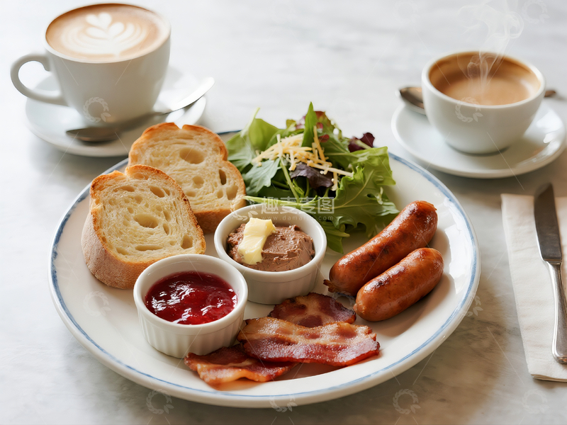 源文件下载【趣麦麦图】奶油风早餐拼盘1