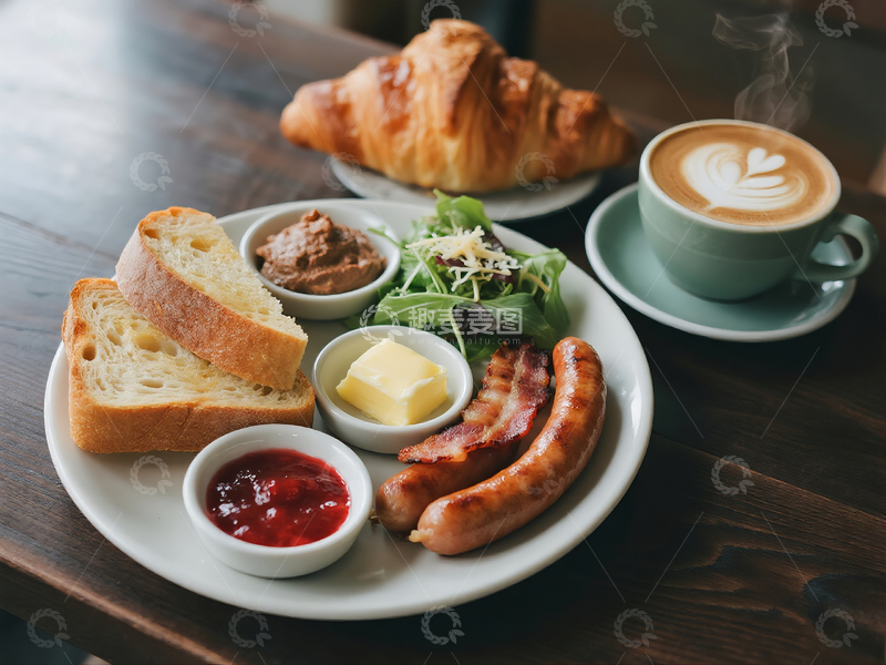 源文件下载【趣麦麦图】奶油风早餐拼盘4