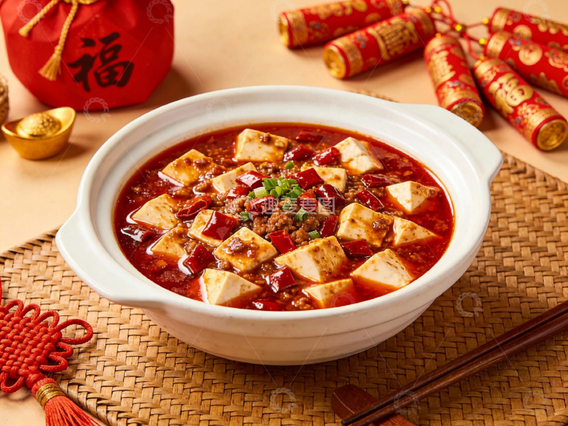 高清大图下载【趣麦麦图】麻辣豆腐美食摄影图片