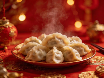 新年喜庆饺子美食摄影