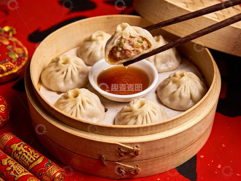 高清大图下载【趣麦麦图】小笼包美食摄影
