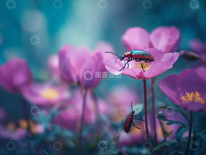 高清大图下载【趣麦麦图】花园粉紫色花朵摄影图