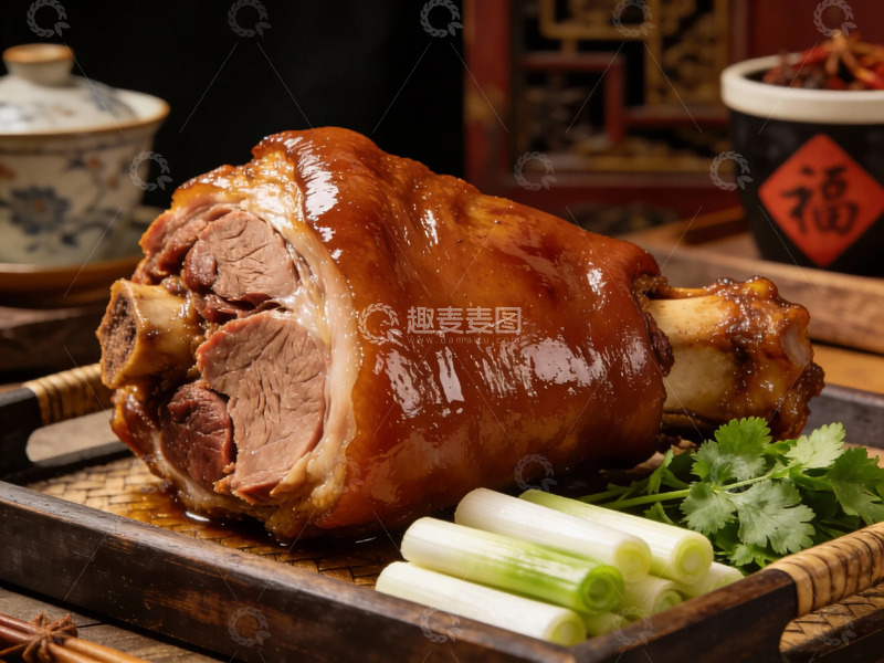 高清大图下载【趣麦麦图】中式美食烤猪肘