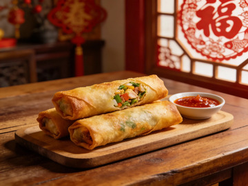 春节传统美食春卷