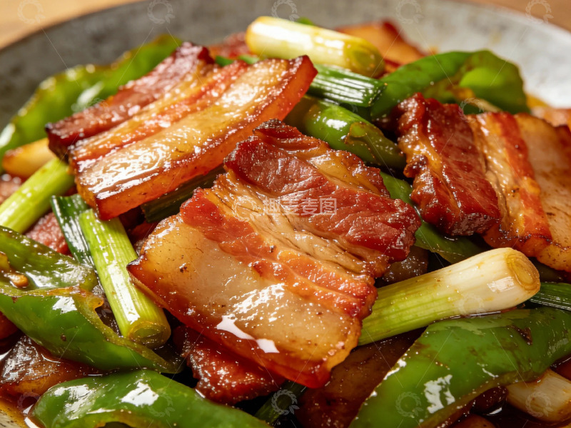 高清大图下载【趣麦麦图】美味回锅肉炒蒜苗佳肴