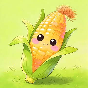一个可爱的卡通玉米