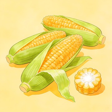 几个玉米棒绘画