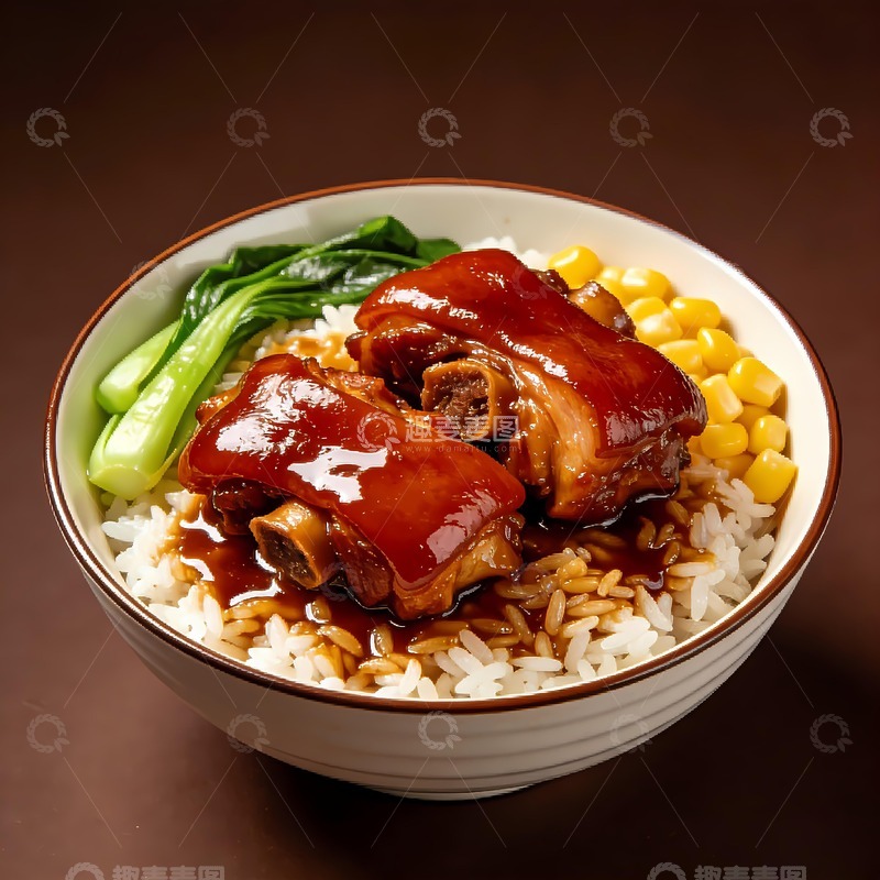 高清大图下载【趣麦麦图】一碗猪脚饭猪蹄饭