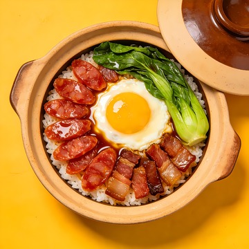 腊肉鸡蛋腊肠煲仔饭
