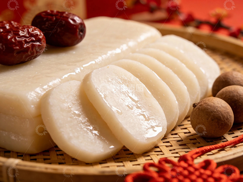 高清大图下载【趣麦麦图】年糕红枣桂圆传统美食摄影
