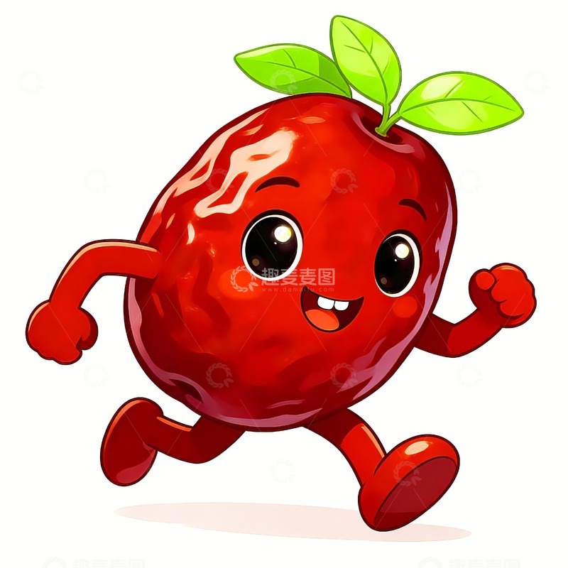 高清大图下载【趣麦麦图】一颗奔跑的卡通枣
