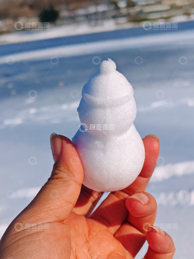 高清大图下载【趣麦麦图】冬日雪人掌中宝