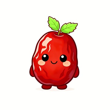 一颗可爱的卡通红枣