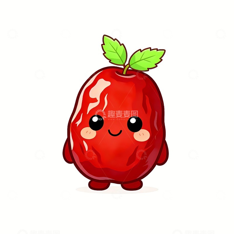 高清大图下载【趣麦麦图】一颗可爱的卡通红枣