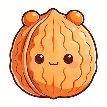 一个卡通核桃插画