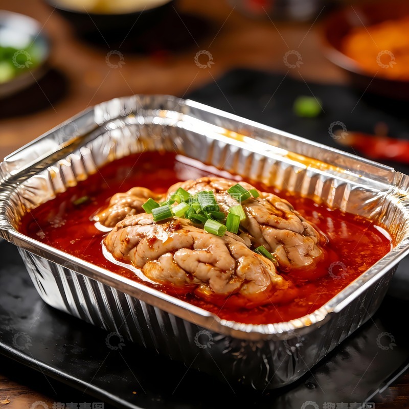 高清大图下载【趣麦麦图】一盒红油烤脑花摄影