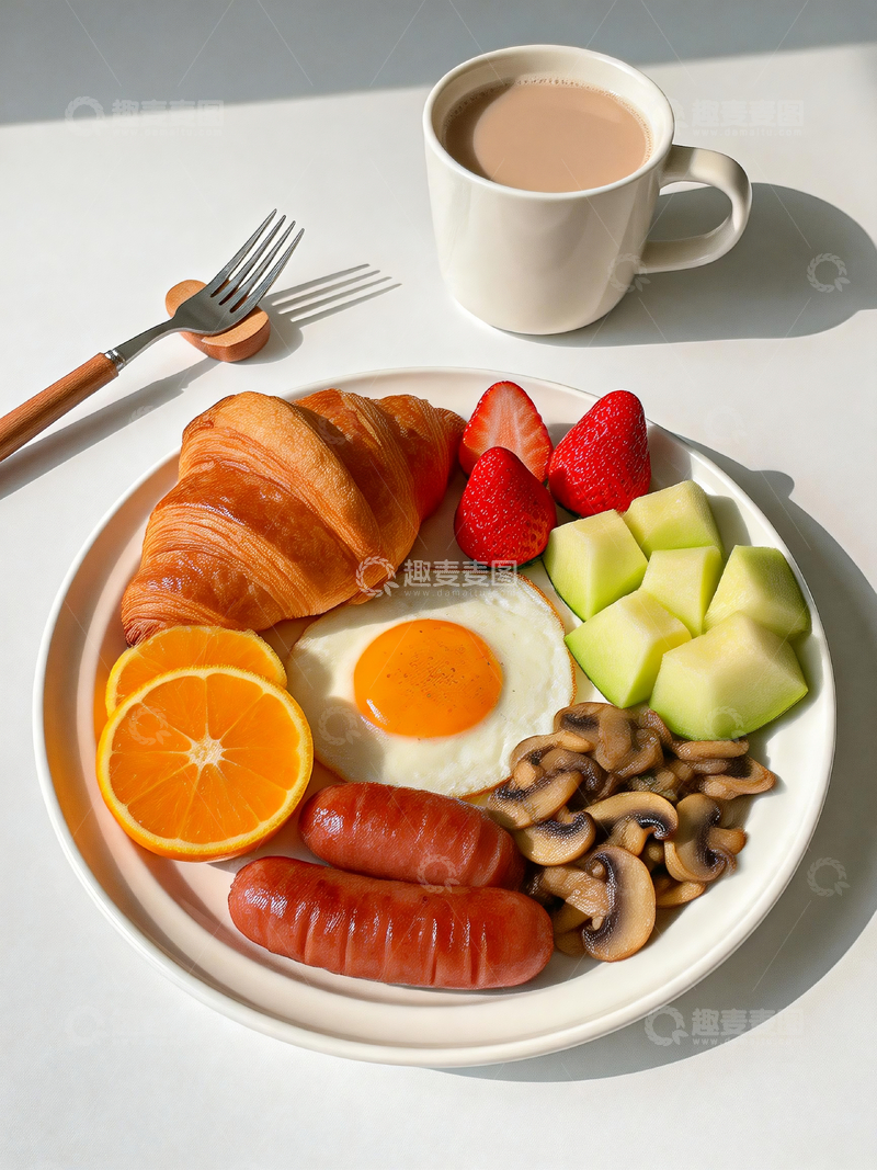 源文件下载【趣麦麦图】小资风格西式早餐场景1