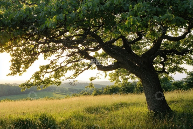 高清大图下载【趣麦麦图】-野外的一颗绿色大树