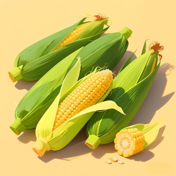 一堆玉米绘画